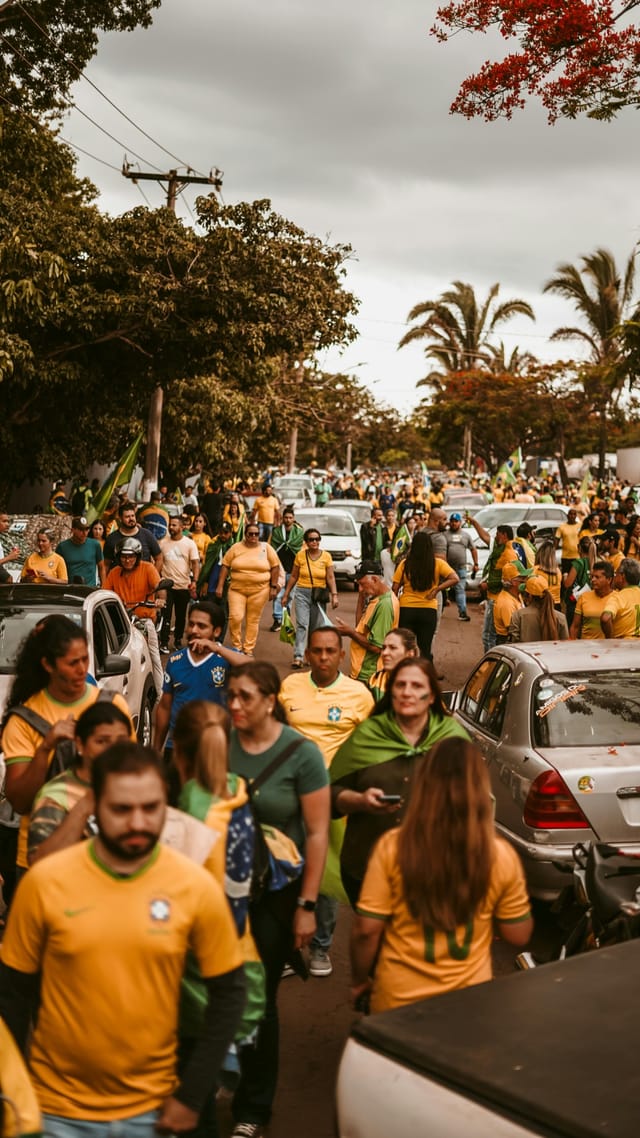 Football fans celebrating in the streets